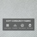 HOMCOM 193cm Upholstered Corduroy Settee with Spring Cushion, Light Grey