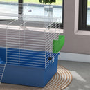 PawHut Small Animal Cage, Rabbit Guinea Pig Hutch, Pet Playhouse, Blue