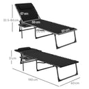 Outsunny Folding Sun Lounger with 5-Level Reclining Back, Side Table