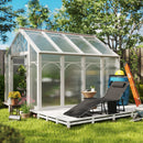 Outsunny Folding Sun Lounger with 5-Level Reclining Back, Side Table