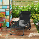 Outsunny Folding Sun Lounger with 5-Level Reclining Back, Side Table