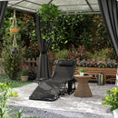 Outsunny Folding Sun Lounger with 5-Level Reclining Back, Side Table