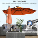 Outsunny 3(m) Cantilever Parasol Banana Umbrella w/ Crank