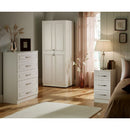 Dakar Ready Assembled Bedside Table with 2 Drawers  - Signature White