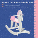 HOMCOM Children's Rocking horse- Pink and White