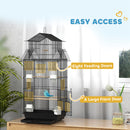 PawHut Metal Bird Cage w/ Perch, Food Container, Handle, for Finch, Canary