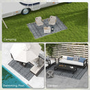 Outsunny Reversible Waterproof Outdoor Rug W/ Carry Bag, 182 X 274cm, Black