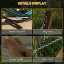 Outsunny 3(m) Wooden Hammock Stand for Garden, Patio, Brown