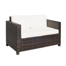 Outsunny Rattan Sofa 2 Seater - Brown