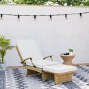 Outsunny Foldable Rattan Garden Recliner Chair w/ Cushion, Footrest