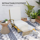 Outsunny Foldable Rattan Garden Recliner Chair w/ Cushion, Footrest