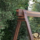 Outsunny 3 Seater Wooden Garden Swing Chair with Side Tables