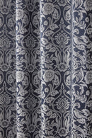 Eden - Lined Eyelet Jacquard Curtains in Navy