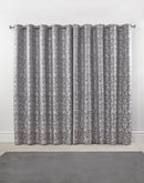 Eden - Lined Eyelet Jacquard Curtains in Silver