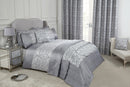 Eden - Lined Eyelet Jacquard Curtains in Silver