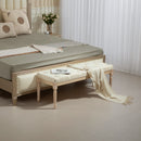 HOMCOM End of Bed Bench Tufted Upholstered Foot Stool