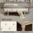 HOMCOM End of Bed Bench Tufted Upholstered Foot Stool