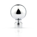 Ball - Extendable Curtain Pole with Rings and Pair of End Finials in Chrome