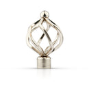Bird Cage - Extendable Curtain Pole with pair of end finials in Brushed Silver