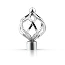 Extendable Curtain Pole with Rings & Pair of End Finials in Chrome