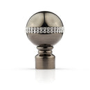 Bling Diamond - Black Silk Extendable Curtain Pole with Rings and Pair of End Finials