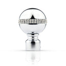 Bling Diamond - Pair of Holdaback Tiebacks with End Finials in Chrome