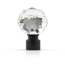 Crystal - Pair of Holdaback Tiebacks with End Finials in Matt Black