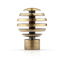Metal Sliced - Pair of Holdaback Tiebacks with End Finials in Antique Brass