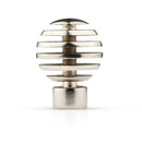 Metal Sliced - Extendable Curtain Pole with pair of end finials in Brushed Silver
