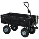 Outsunny Garden Cart with Removable Liner, Quick-Release Sides
