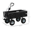 Outsunny Garden Cart with Removable Liner, Quick-Release Sides