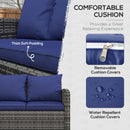 Outsunny 6 PCS Patio Rattan Sofa Set Conversation Furniture