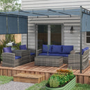 Outsunny 6 PCS Patio Rattan Sofa Set Conversation Furniture