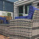 Outsunny 6 PCS Patio Rattan Sofa Set Conversation Furniture