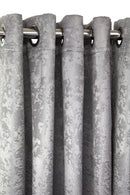 Logan - Textured Woven Blackout Eyelet Curtains in Silver