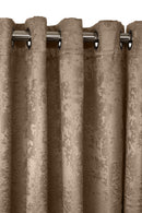 Logan - Textured Woven Blackout Eyelet Curtains in Taupe