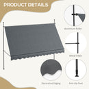 Outsunny 3.5 x 1.2m Freestanding Retractable Awning, Non-Screw Garden Awning