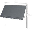 Outsunny 3.5 x 1.2m Freestanding Retractable Awning, Non-Screw Garden Awning