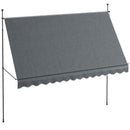 Outsunny 3.5 x 1.2m Freestanding Retractable Awning, Non-Screw Garden Awning