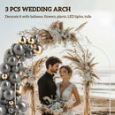 Outsunny Wedding Arch Frame Set, 2.2, 2, 1.8 m Arch Backdrop Stand White