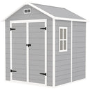 Outsunny 6 x 5ft Resin Garden Shed with Floor and Window, Light Grey