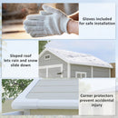 Outsunny 6 x 5ft Resin Garden Shed with Floor and Window, Light Grey