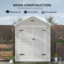 Outsunny 6 x 5ft Resin Garden Shed with Floor and Window, Light Grey