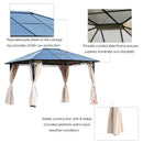 Outsunny Hardtop Gazebo 3.6m x 3m - Brown