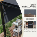 Outsunny 2Pcs Pergola Replacement Canopy, 4.9 x 1.2m, UV Protection, Dark Grey