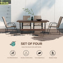 Outsunny Set of 4 Garden Dining Chair Set Outdoor w/ High Back Armrest Grey