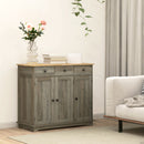HOMCOM Sideboard Buffet Cabinet with Storage Cabinets and Drawers Grey
