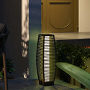 Outsunny Rattan Solar Floor Lamp w/ Auto On/Off LED Light for Porch, Yard