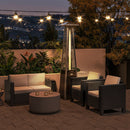 Outsunny Rattan Wicker 2-seat Sofa Loveseat Padded Garden Furniture Black