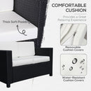 Outsunny Rattan Wicker 2-seat Sofa Loveseat Padded Garden Furniture Black